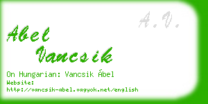 abel vancsik business card